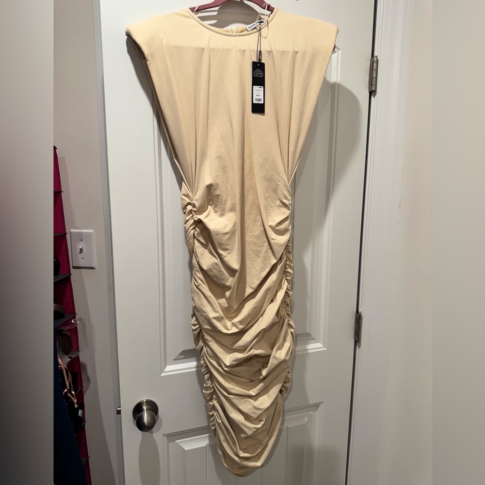 Fashion Nova Cream Midi Dress